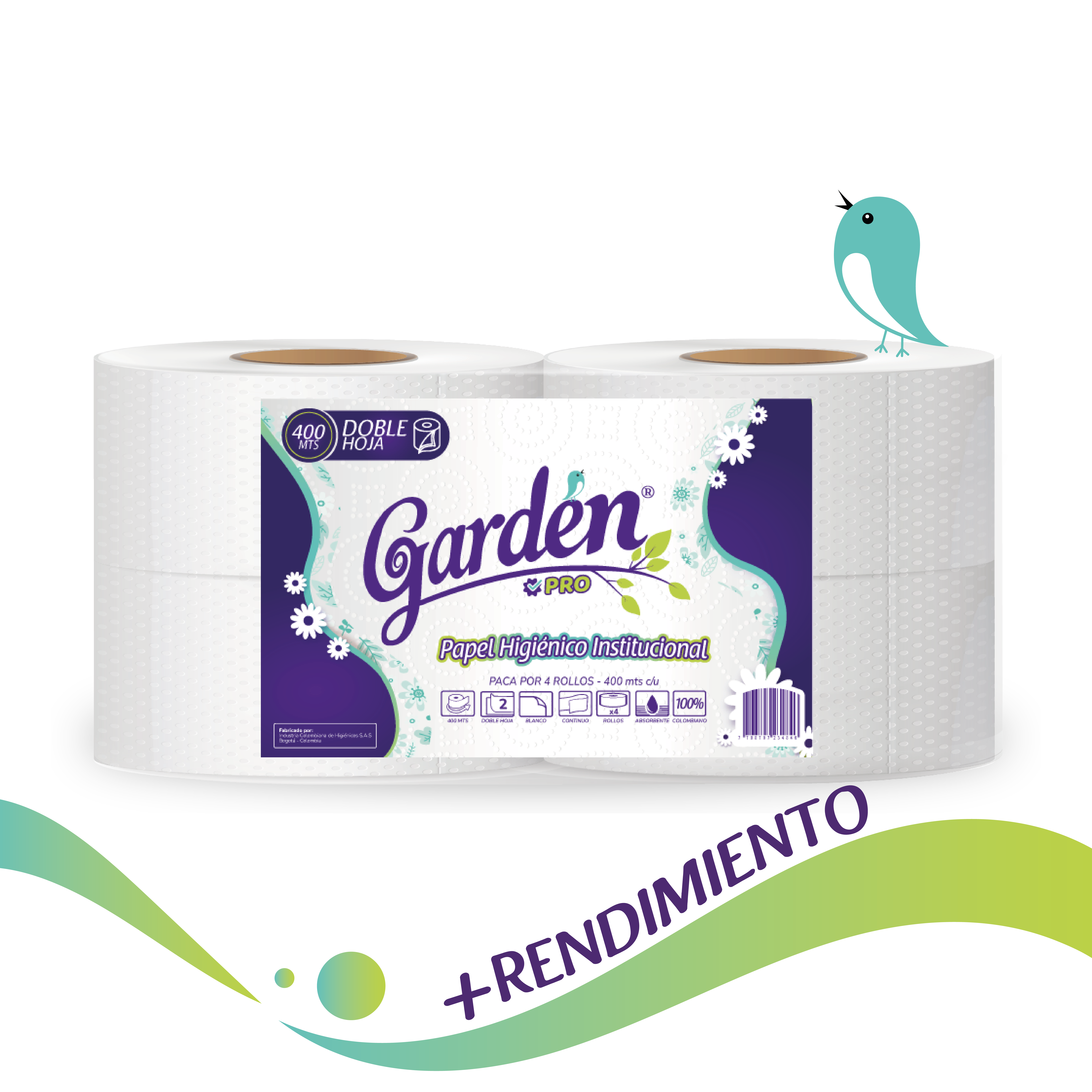 Papel Higiénico Institucional 400 mts Paca x 4 Und - Image 2