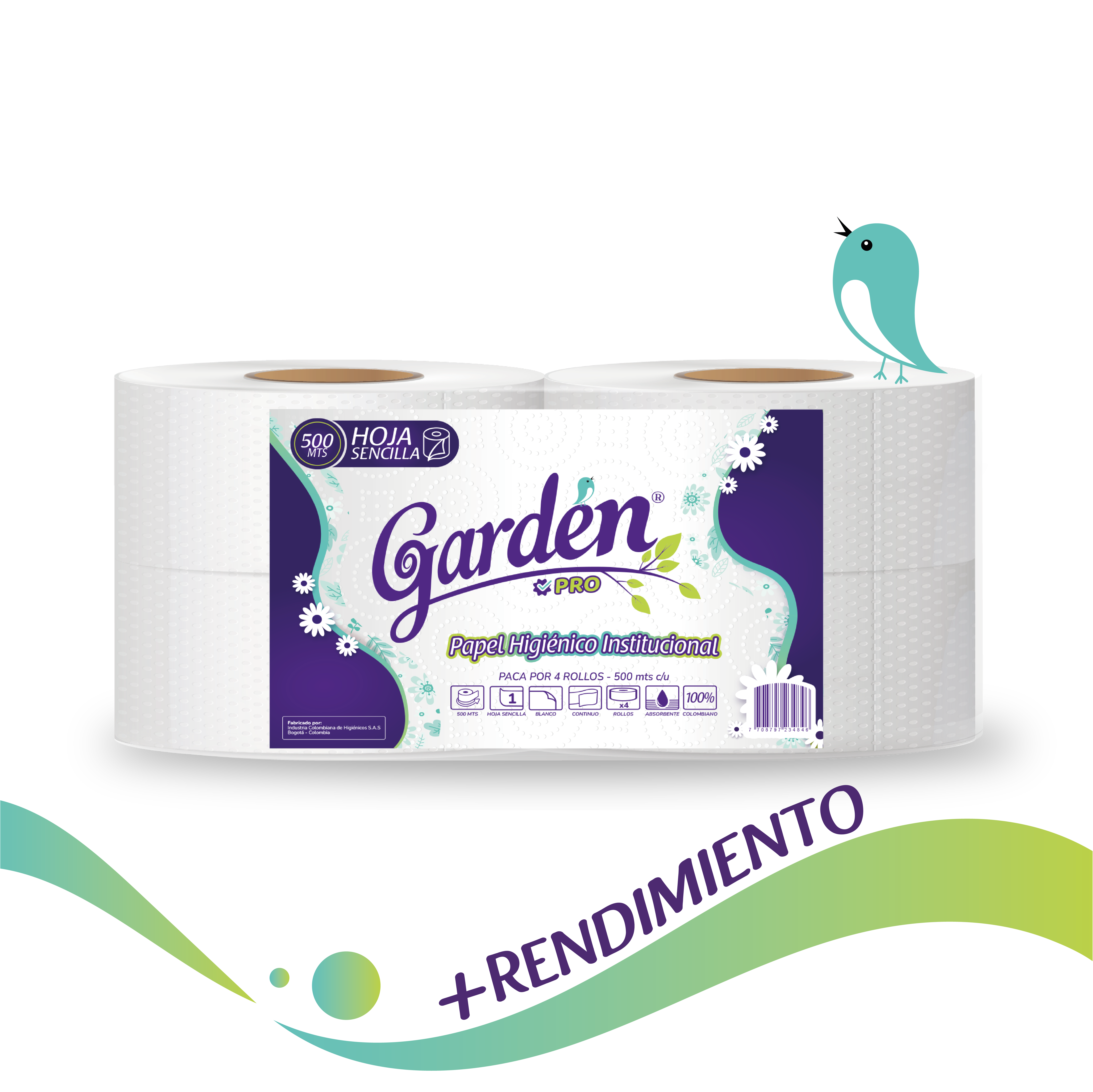 Papel Higiénico Institucional 500 mts Paca x 4 Und - Image 2